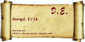 Dongó Erik névjegykártya